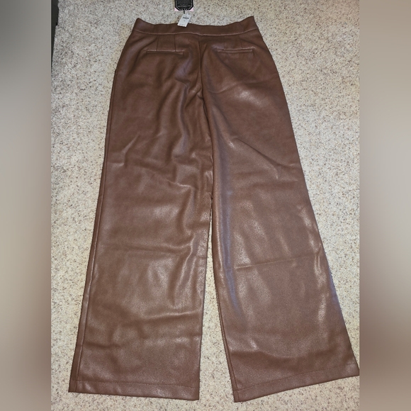 NWT, Anthropologie, Avec Les, Filles, Brown, Faux Leather pants, Size 10 - Picture 5 of 6